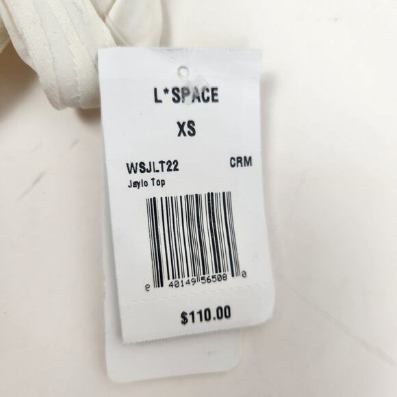 L*Space Jaylo Bikini Top in Cream Racerback Size XS NWT - Picture 7 of 7